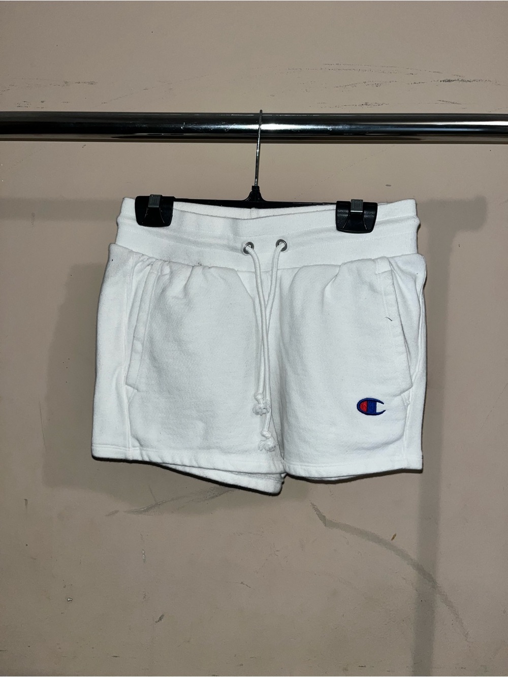 Champion White Women's Athletic Fleece Drawstring Shorts